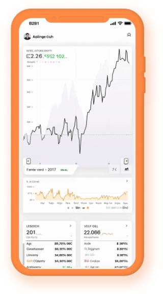 Mobiele tracker van een portfolio met realtime cryptostatistieken